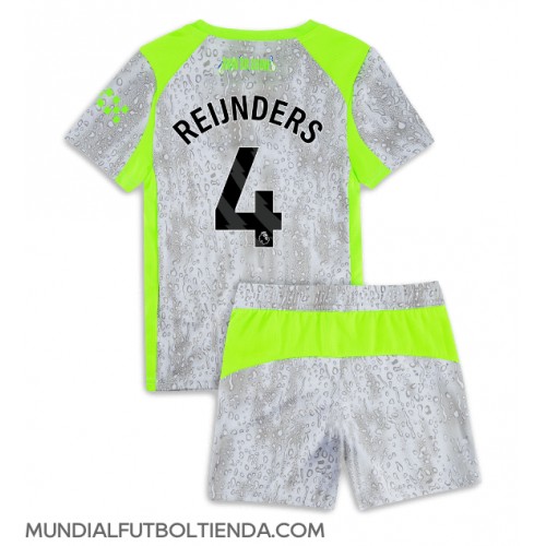 Camiseta Manchester City Tijjani Reijnders #4 Tercera Equipación Replica 2025-26 para niños mangas cortas (+ Pantalones cortos)